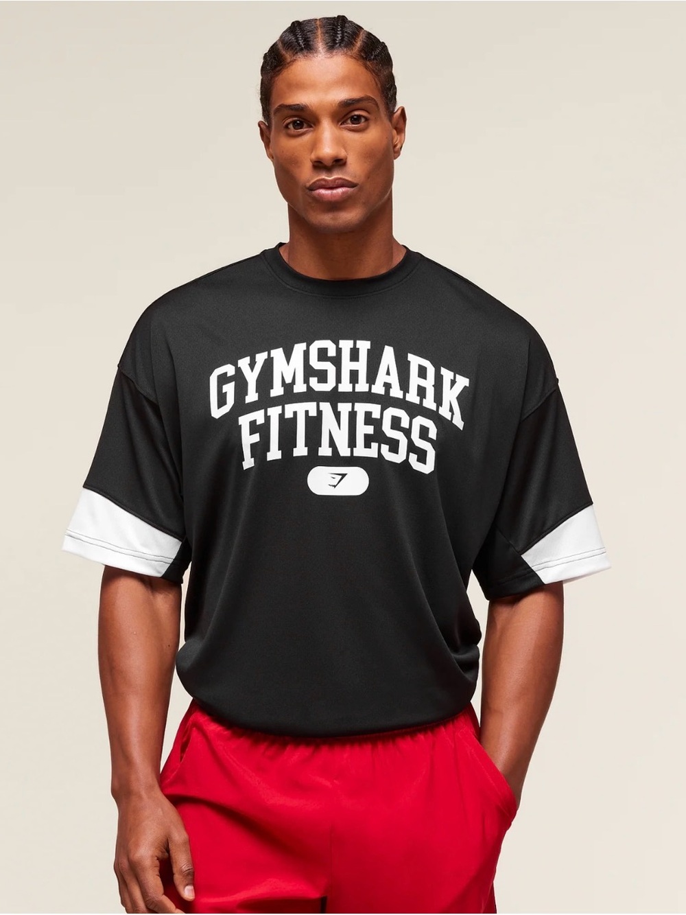 Gymshark • Mesh Quick Dry Tee with Black /White Block Graphic